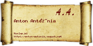 Anton Antónia névjegykártya
